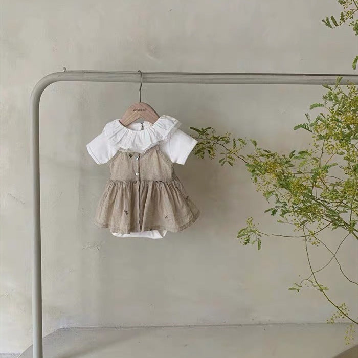 Soft summer baby romper onesie for newborns and infants